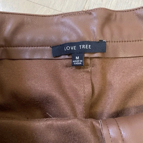 Love Tree Brown Faux Leather Skirt - Picture 3 of 3